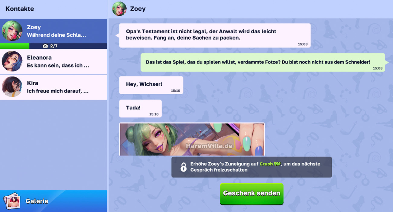 Interaktives Chat- und Dating-System mit den Villa-Girls